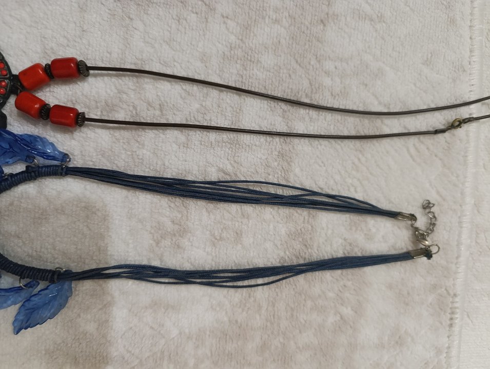 Uzun Mavi Nakışlı Püsküllü Bohem Kolye - Görsel 3