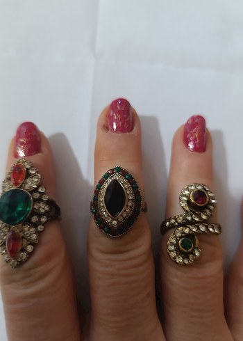 Renkli Bohem Kadın Yüzük Seti - Görsel 2