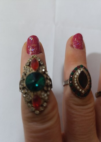 Renkli Bohem Kadın Yüzük Seti - Görsel 3