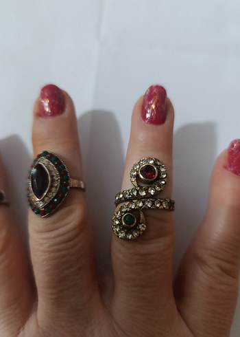 Renkli Bohem Kadın Yüzük Seti - Görsel 4