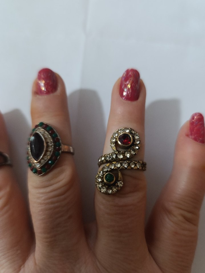 Renkli Bohem Kadın Yüzük Seti - Görsel 4