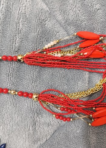 Renkli Boncuklu Bohem Kolye - Görsel 5