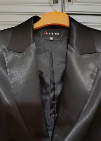 Siyah Saten Kadın Takım Elbise - Görsel 9