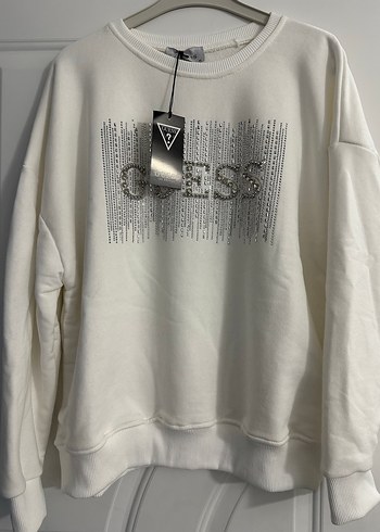 Beyaz Pul İşlemeli Guess Sweatshirt - Görsel 2