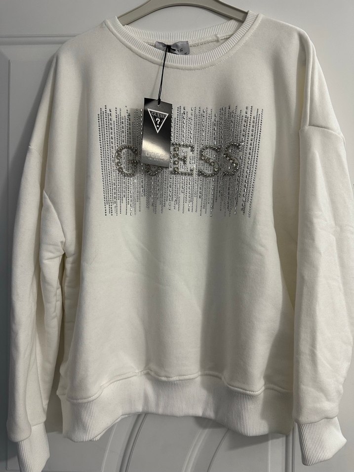Beyaz Pul İşlemeli Guess Sweatshirt - Görsel 2