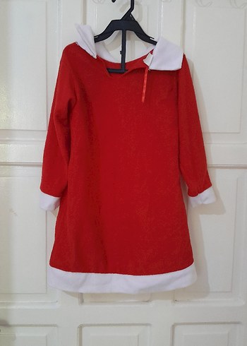 Kız Çocuk Kırmızı Noel Baba kiyafeti, şapkası ayrı olarak mevcut - Görsel 4