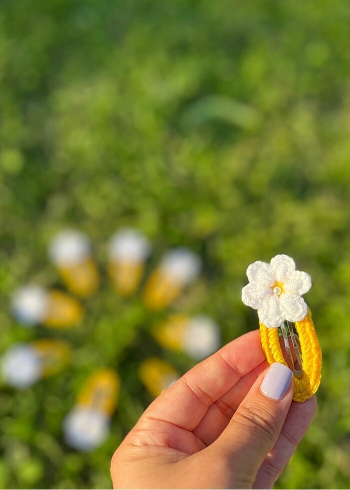 Papatya çıtçıtlı toka saç aksesuarı - Görsel 2