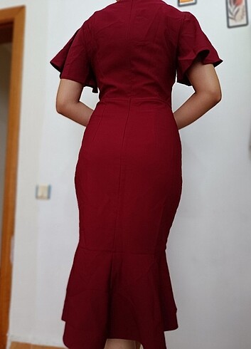 Trendyol & Milla Bordo midi boy elbise