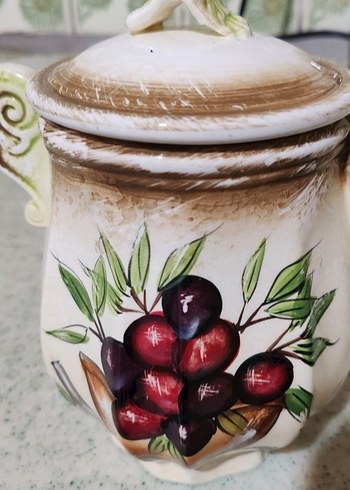 Kahverengi Zeytin Desenli Seramik kap