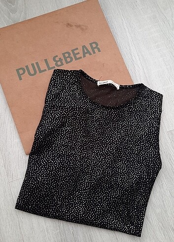 s Beden siyah Renk Pull bear simli bluz