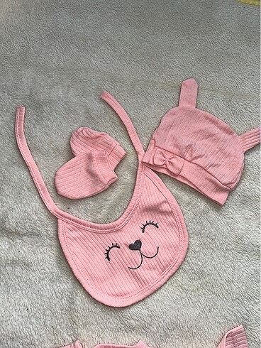 Yenidoğan Beden pembe Renk 5li kız bebek hastane çıkışı