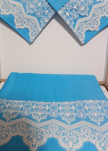 Köpürlü Mavi Çift kişilik nevresim takımı - Görsel 2