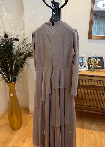 Gei İşlemeli Uzun Kollu Abiye Elbise - Görsel 3