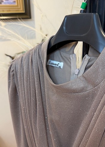 Gei İşlemeli Uzun Kollu Abiye Elbise - Görsel 4