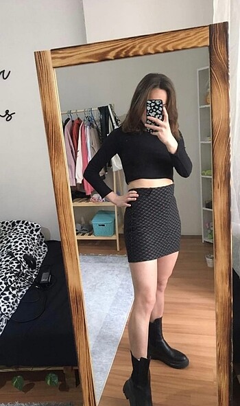 s Beden haki Renk Mini etek