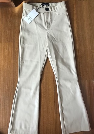 Zara Zara suni deri pantolon