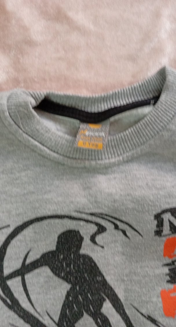 Gri Erkek Çocuk Sweatshirt Velcro Detaylı - Görsel 3