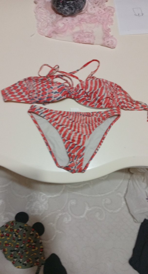 Renkli Bağcıklı Mini Bikini Takımı - Görsel 3