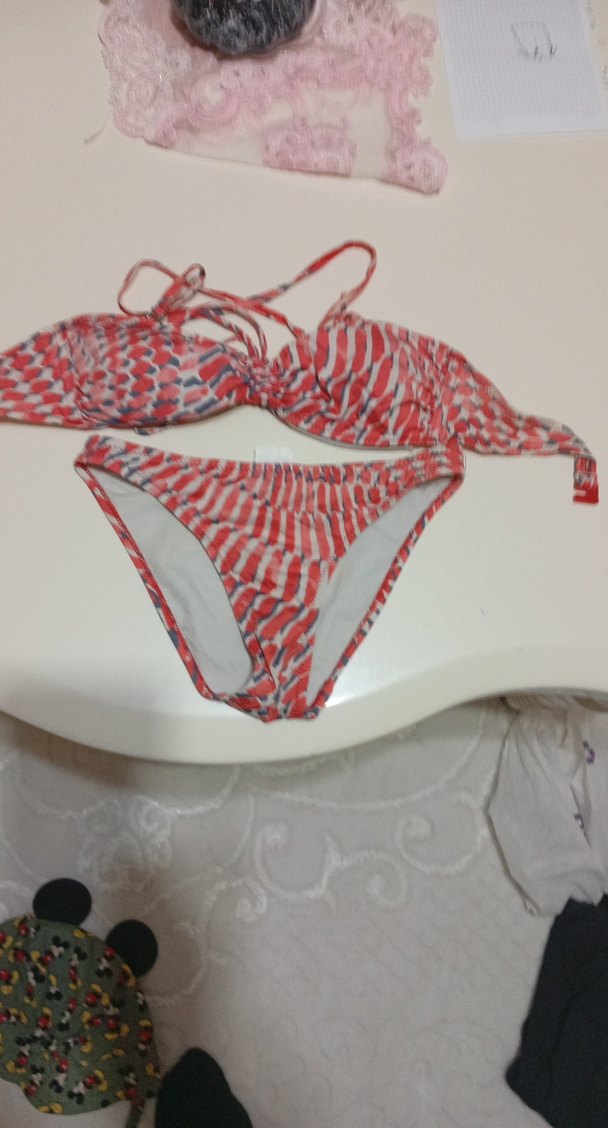 Renkli Bağcıklı Mini Bikini Takımı - Görsel 4