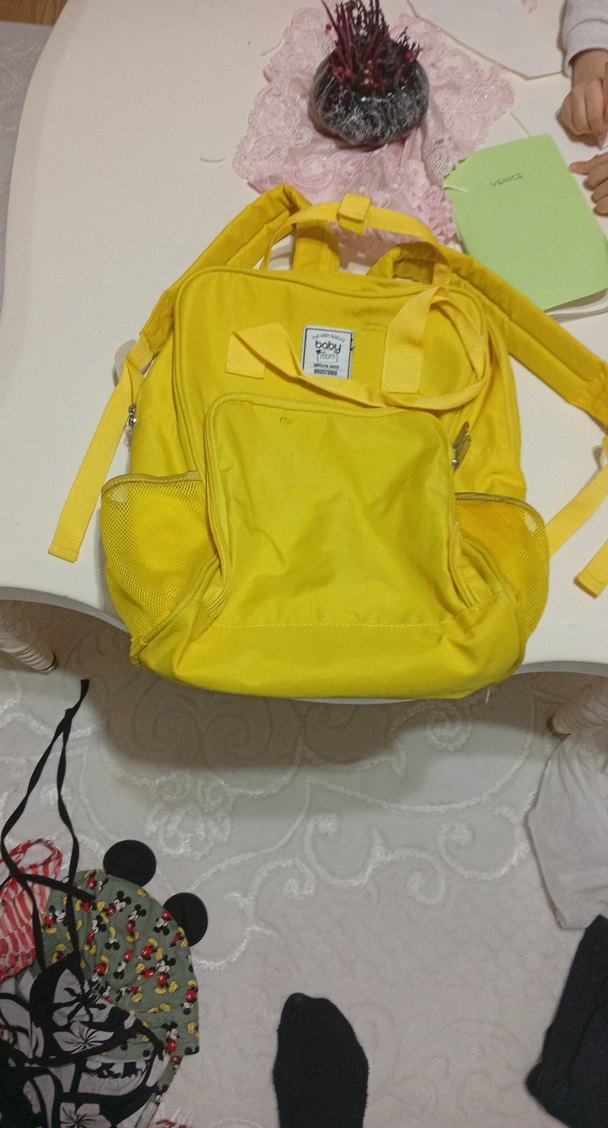 Sarı Fermuarlı Kadın Sırt Çantası - Görsel 5