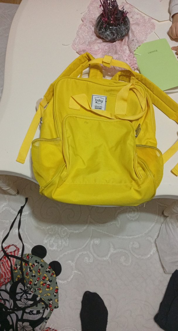 Sarı Fermuarlı Kadın Sırt Çantası - Görsel 4