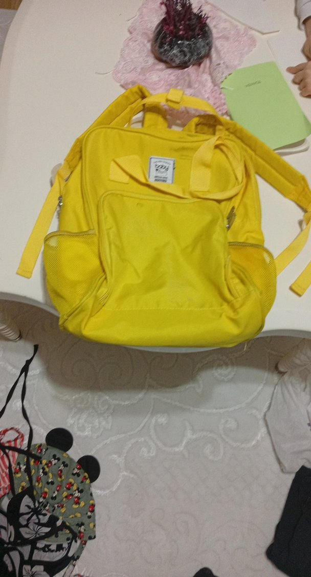 Sarı Fermuarlı Kadın Sırt Çantası - Görsel 2