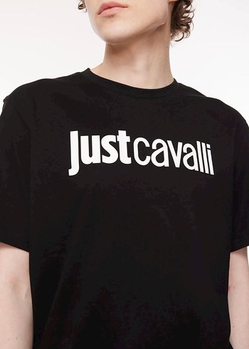 m Beden Just Cavalli Altın Baskılı Erkek Tişört