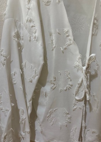 Beyaz Nakışlı Bohem Kadın bluz gömlek - Görsel 2