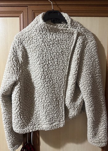 Bej Peluş Detaylı Midi Kadın Ceket - Görsel 3