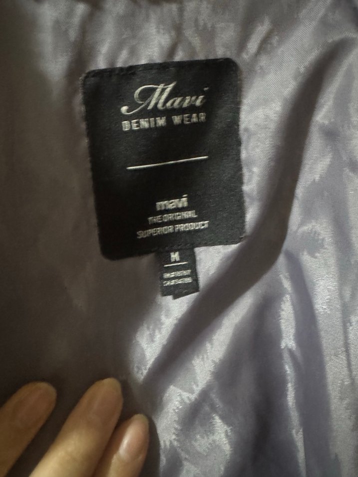 Gri mavi karışını Peluş Detaylı Kadın Ceket - Görsel 2