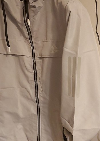 Gri Adidas Fermuarlı Erkek Yağmurluk - Görsel 8
