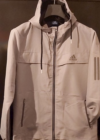 Gri Adidas Fermuarlı Erkek Yağmurluk - Görsel 9