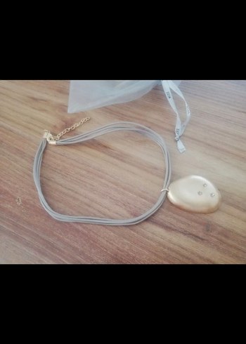 Zara Bej Taşlı Gri Boncuklu Bohem Kolye