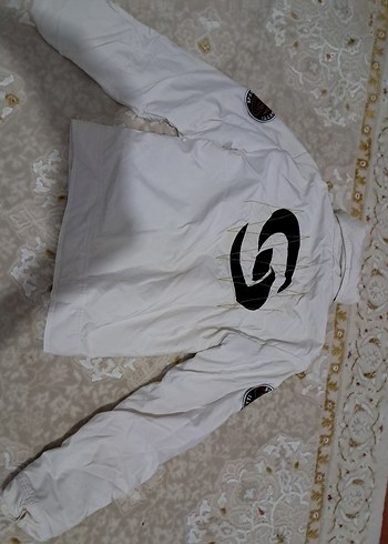 Erkek Beyaz Kapüşonlu Kayak Ceketi - Görsel 2