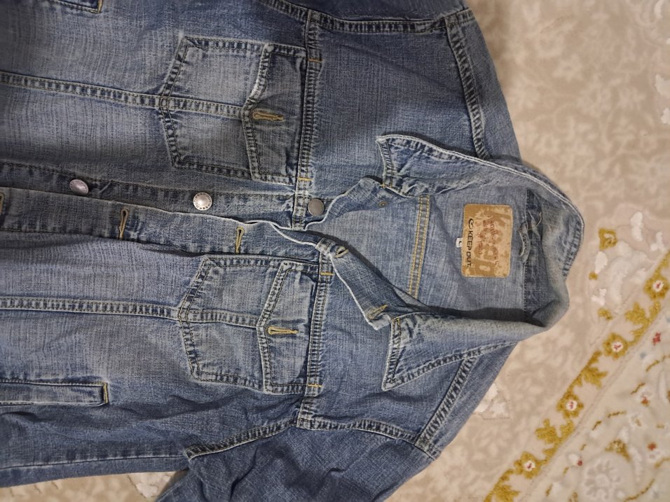 Düğmeli Mavi Erkek Kot Ceket - Görsel 2