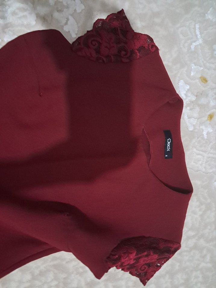 Bordo Uzun Abiye Elbise - Görsel 2