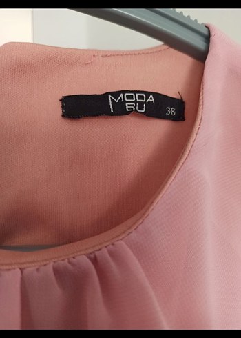 Diğer Drapeli Pembe Kadın Uzun Elbise