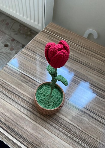 El Örgüsü Kırmızı Lale Süs Çiçeği - Görsel 6