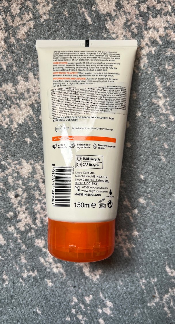 Calypso SPF 50 Yüz ve Vücut Güneş Losyonu - Görsel 2