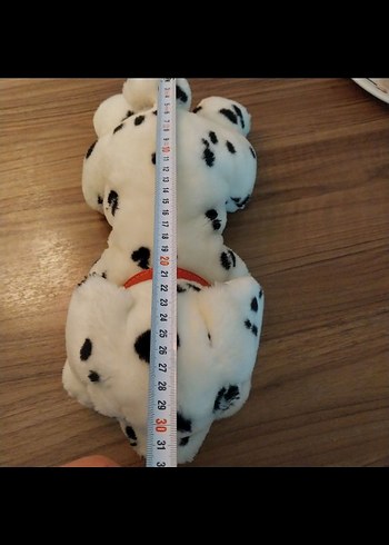 Beyaz Benekli Peluş Köpek Oyuncak - Görsel 4