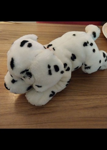 Beyaz Benekli Peluş Köpek Oyuncak - Görsel 2