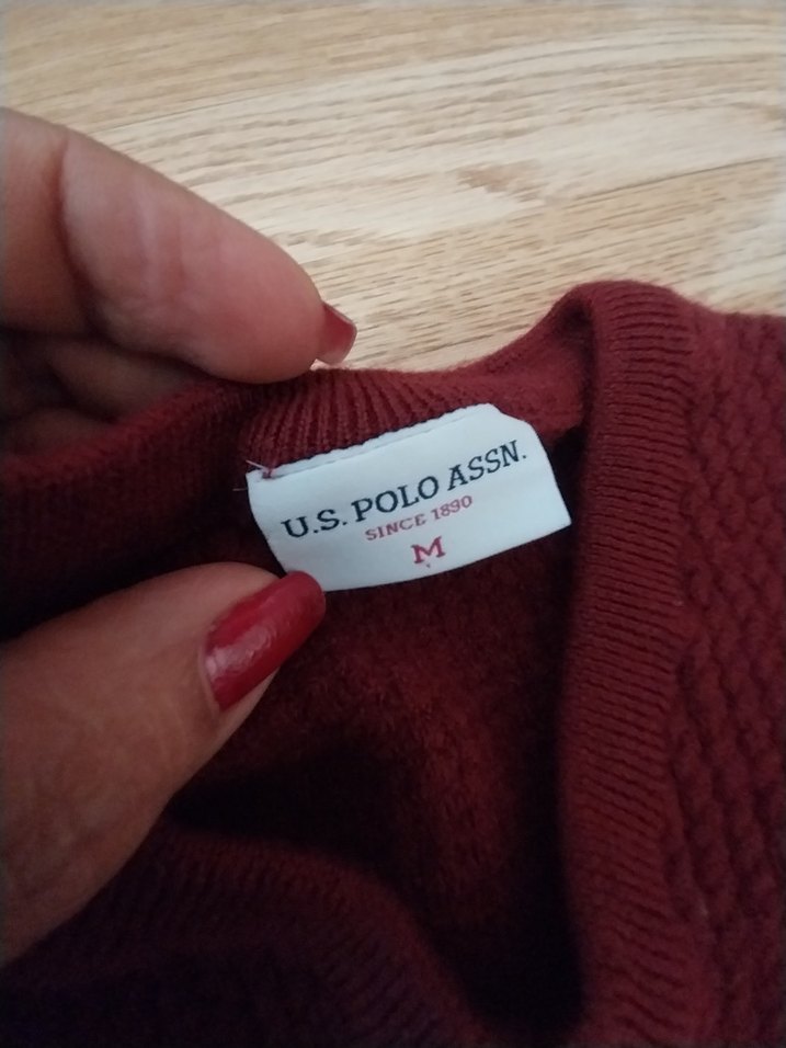 Bordo V Yakalı Erkek Triko Kazak - Görsel 3