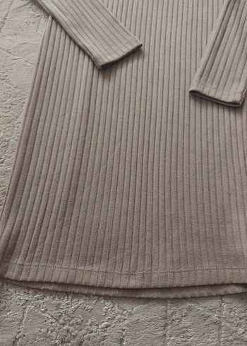 Bej Uzun Kollu Triko Elbise small kislik - Görsel 2