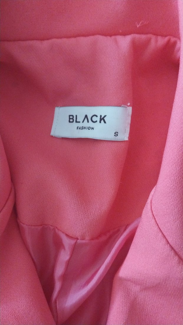 Düğmeli Pembe Midi blazer ceket fusya small sıfır Ürün - Görsel 5