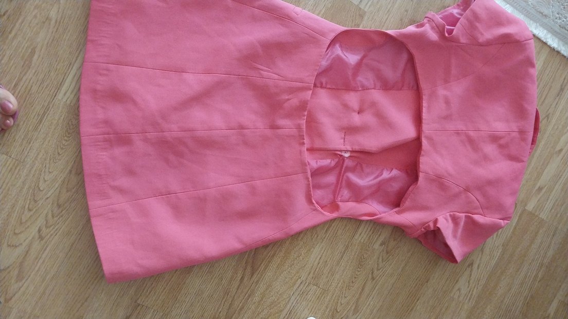 Düğmeli Pembe Midi blazer ceket fusya small sıfır Ürün - Görsel 3