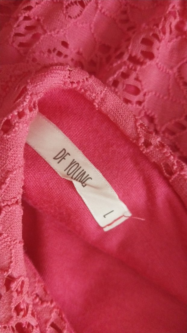 Pembe Dantel Midi Kız Elbisesi V Yakalı large - Görsel 4