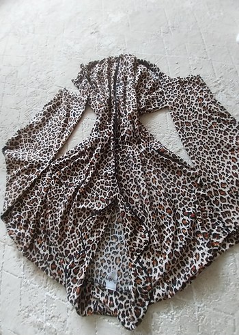 Bohem Tarz Kahverengi Leopar Desenli pijama sıfır paketli ürün - Görsel 2