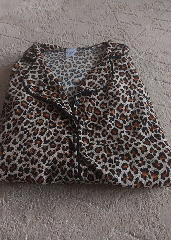 Bohem Tarz Kahverengi Leopar Desenli pijama sıfır paketli ürün - Görsel 6