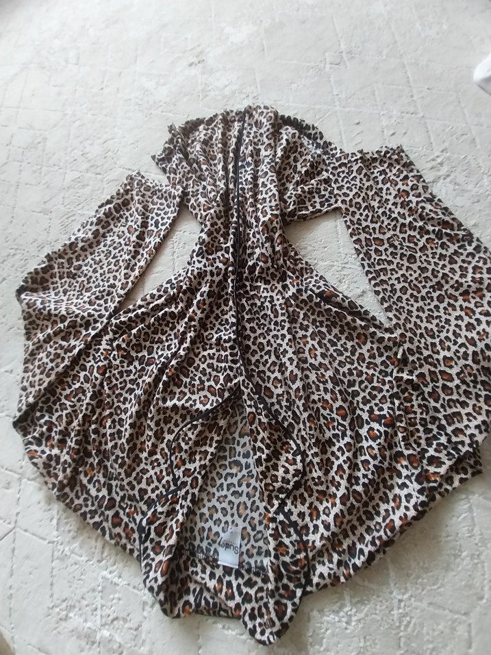 Bohem Tarz Kahverengi Leopar Desenli pijama sıfır paketli ürün - Görsel 2