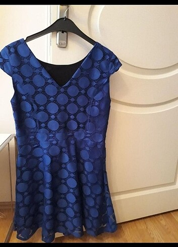 Mavi mini elbise - Görsel 2